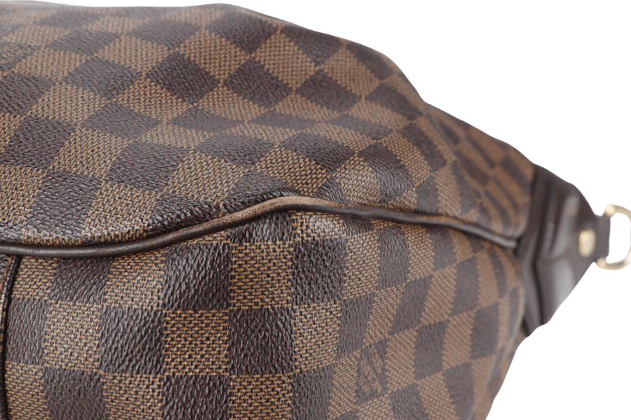LOUIS VUITTON EVORA DAMIER EBENE CANVAS GOLD HARDWARE WITH STRAPS AND DUST COVER