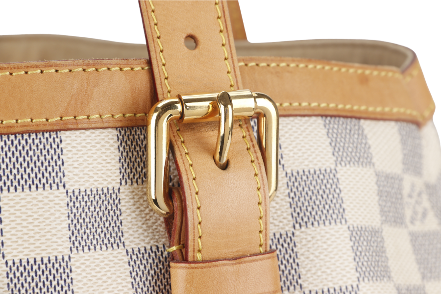 LOUIS VUITTON HAMPSTEAD MM DAMIER AZUR CANVAS GOLD HARDWARE NO DUST COVER