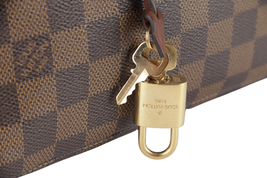 LOUIS VUITTON BELMONT TOTE BAG (N63169) DAMIER EBENE CANVAS WITH DUST COVER, LOCK & KEYS