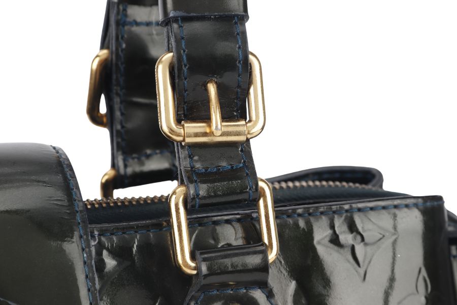 LOUIS VUITTON BLEU NUIT MONOGRAM VERNIS MELROSE AVENUE TOTE GOLD HARDWARE NO DUST COVER