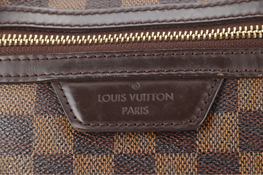 LOUIS VUITTON EVORA DAMIER EBENE CANVAS GOLD HARDWARE WITH STRAPS AND DUST COVER
