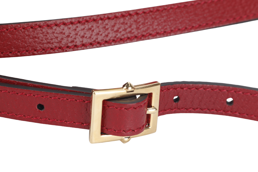GUCCI GG FLORA WEB 2WAY BAG (547551 525040) SMALL RED LEATHER GOLD HARDWARE WITH STRAP AND DUST COVER