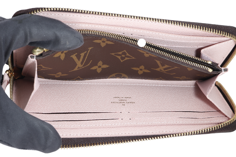 LOUIS VUITTON CLEMENCE WALLET (M61298) MONOGRAM CANVAS GOLD HARDWARE WITH DUST COVER AND BOX