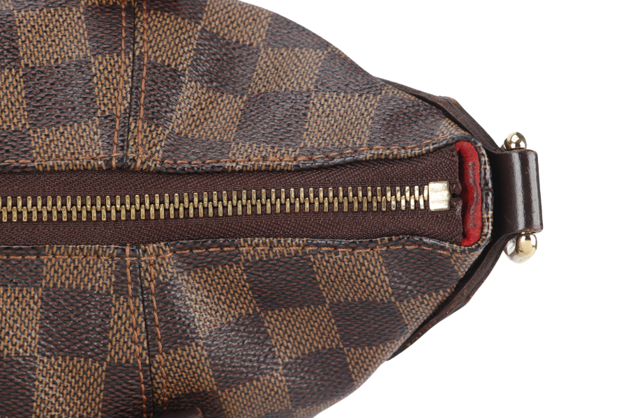 LOUIS VUITTON EVORA DAMIER EBENE CANVAS GOLD HARDWARE WITH STRAPS AND DUST COVER
