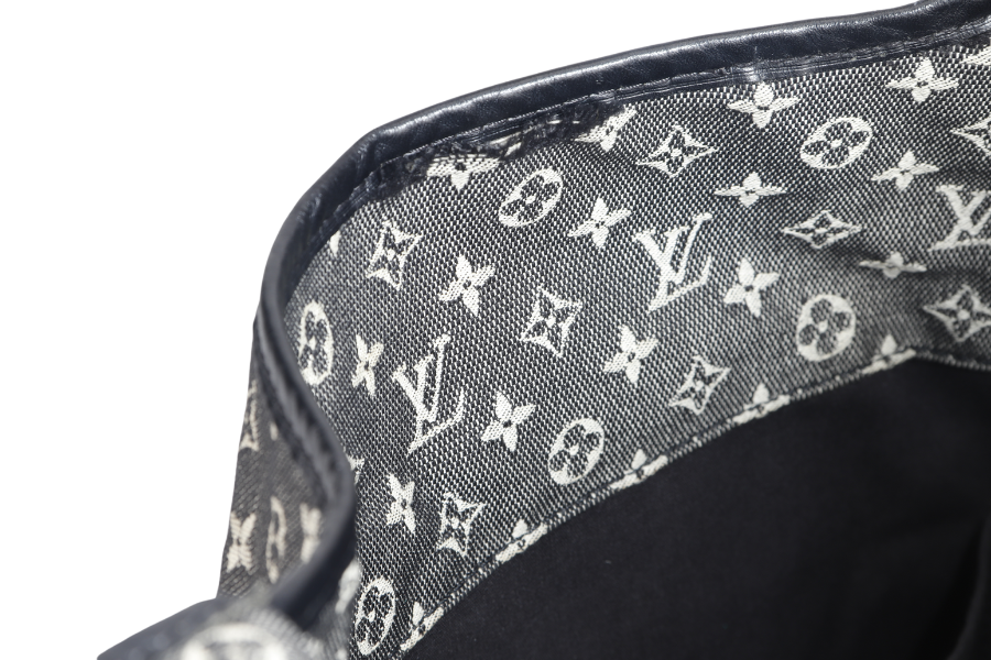 LOUIS VUITTON BLACK MONOGRAM MINI LIN CANVAS MARY KATE BAG GOLD HARDWARE NO DUST COVER