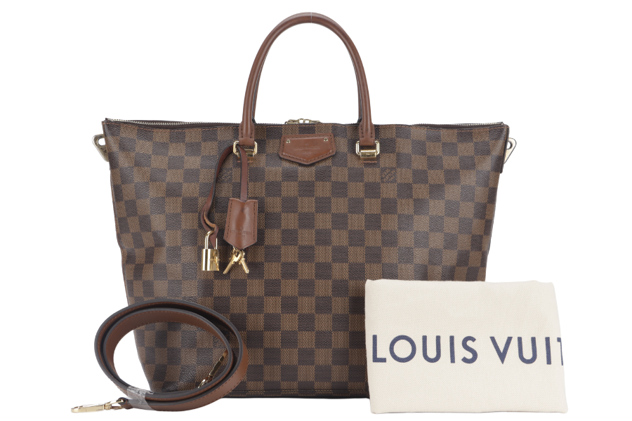LOUIS VUITTON BELMONT TOTE BAG (N63169) DAMIER EBENE CANVAS WITH DUST COVER, LOCK & KEYS