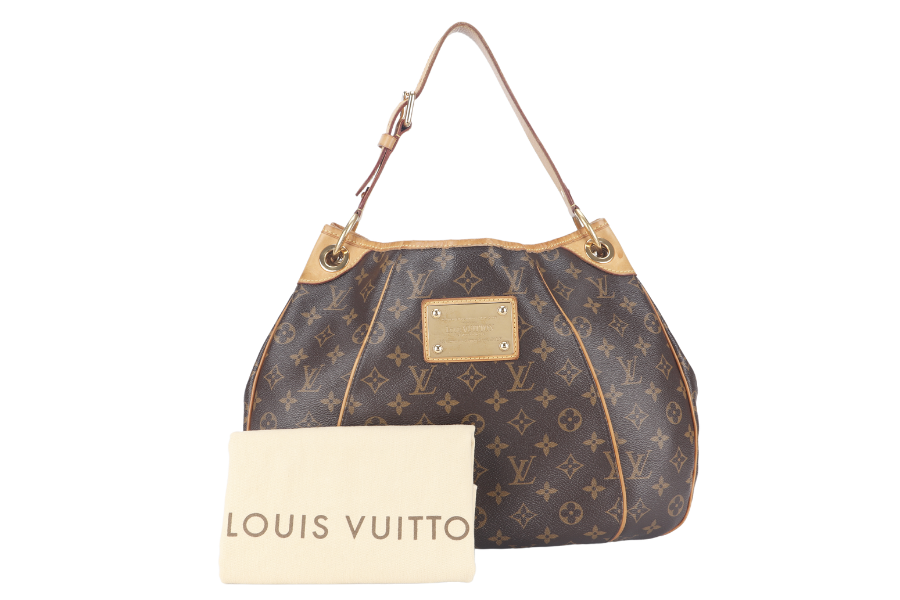 LOUIS VUITTON GALLERIA PM MONOGRAM CANVAS HOBO BAG GOLD HARDWARE WITH DUST COVER