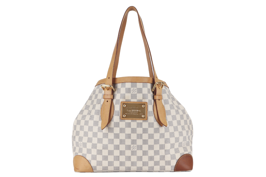 LOUIS VUITTON HAMPSTEAD MM DAMIER AZUR CANVAS GOLD HARDWARE NO DUST COVER