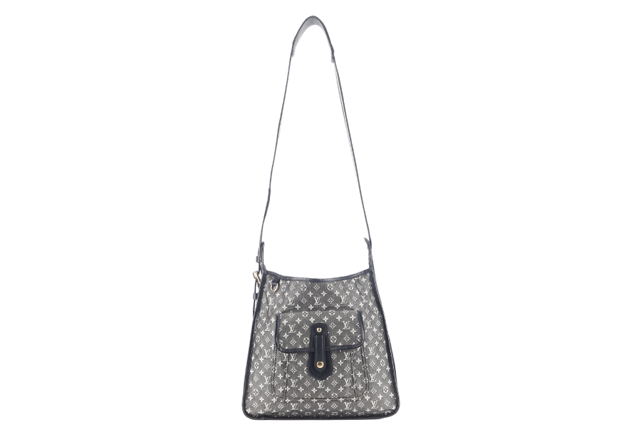 LOUIS VUITTON BLACK MONOGRAM MINI LIN CANVAS MARY KATE BAG GOLD HARDWARE NO DUST COVER