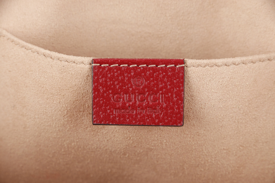 GUCCI GG FLORA WEB 2WAY BAG (547551 525040) SMALL RED LEATHER GOLD HARDWARE WITH STRAP AND DUST COVER