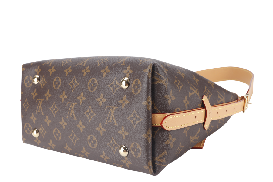 LOUIS VUITTON CARRYALL PM MONOGRAM CANVAS GOLD HARDWARE WITH DUST COVER AND BOX