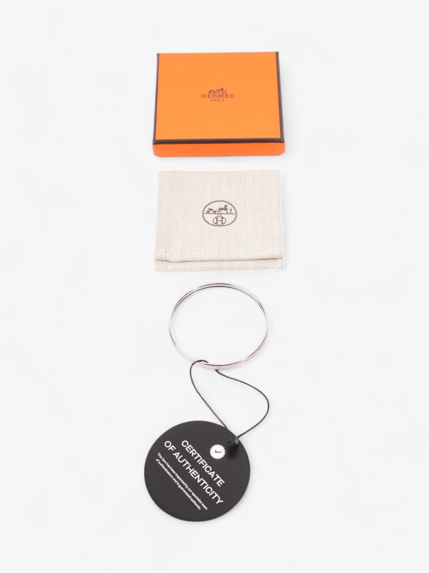 Hermes Uni Bangle Rose Candeur Palladium 65 (Small)