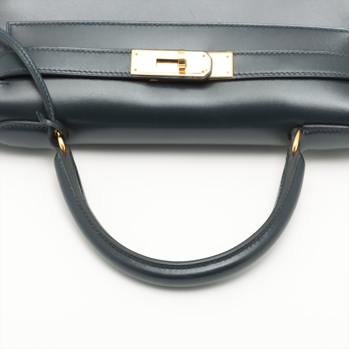 Hermes Kelly 28 Vintage Box Calf Blue Indigo - Stamp Square A 1997