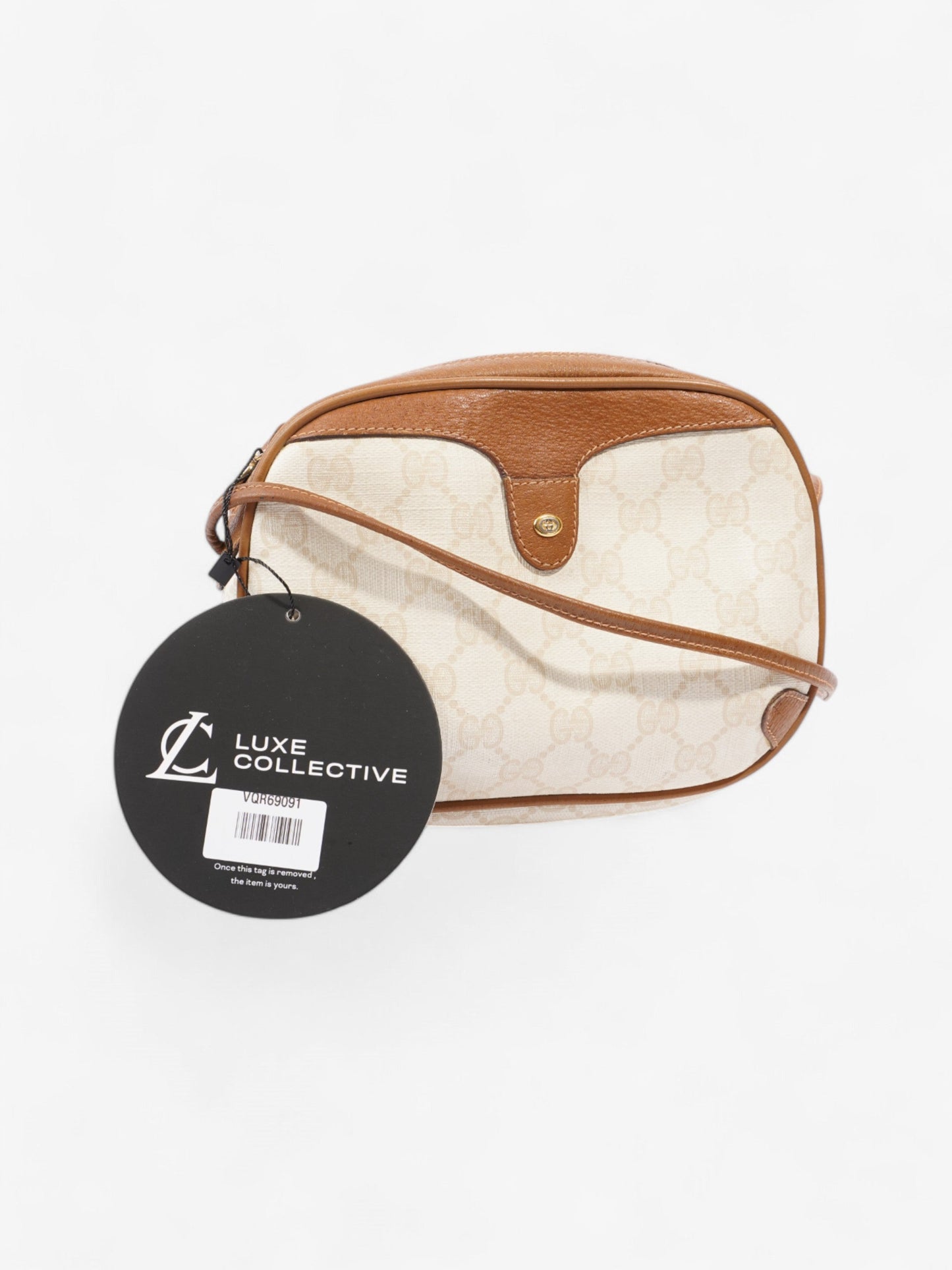 Gucci Vintage GG Camera Bag Tan / Cream Coated Canvas