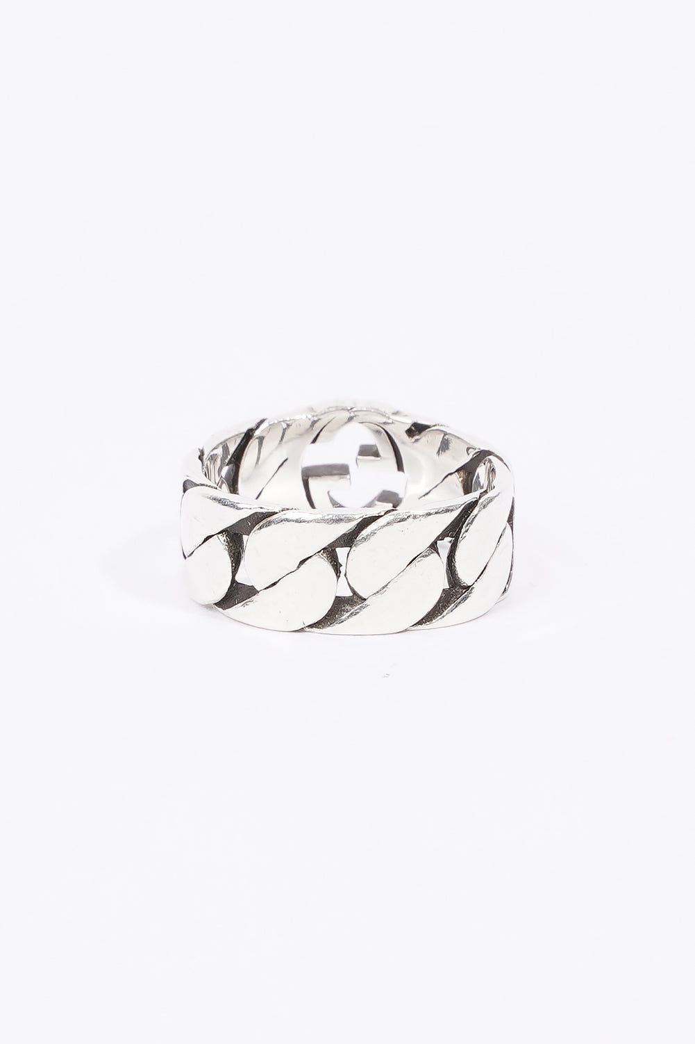 Gucci Interlocking G Chain Ring Silver Base Metal 13
