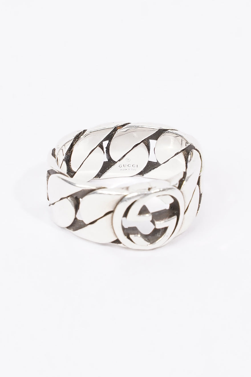 Gucci Interlocking G Chain Ring Silver Base Metal 13