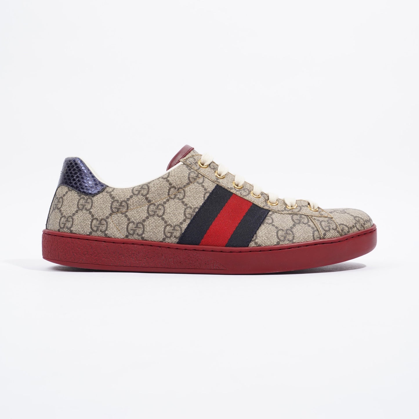 Gucci GG Ace Supreme Beige / Red Canvas EU 42 UK 8