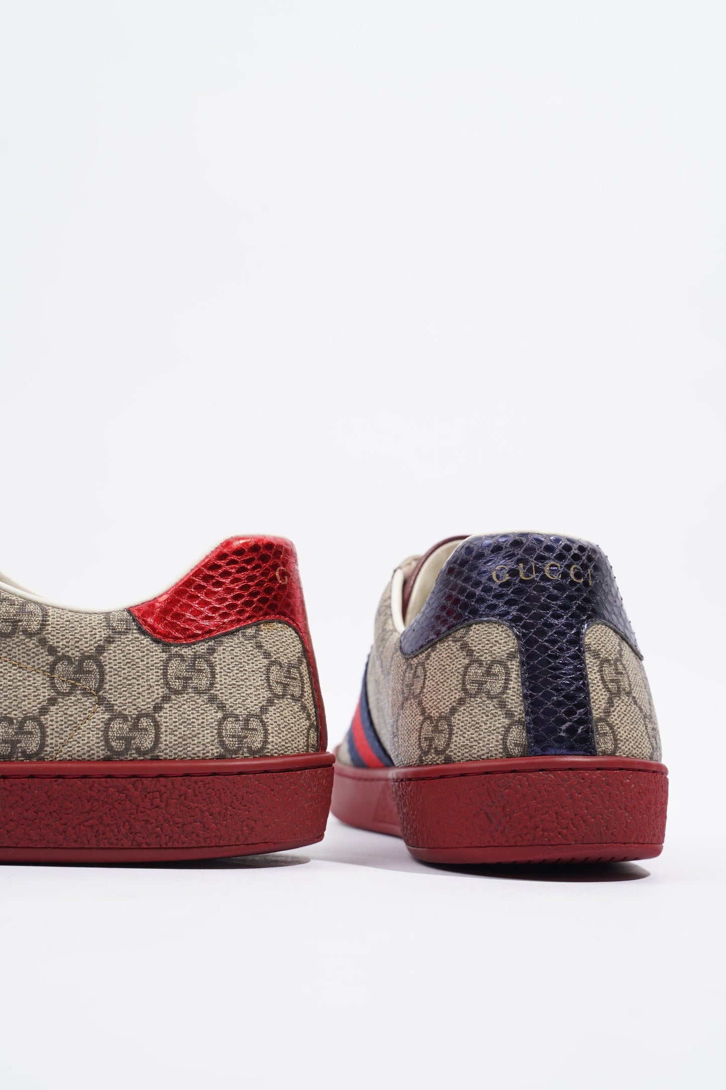 Gucci GG Ace Supreme Beige / Red Canvas EU 42 UK 8