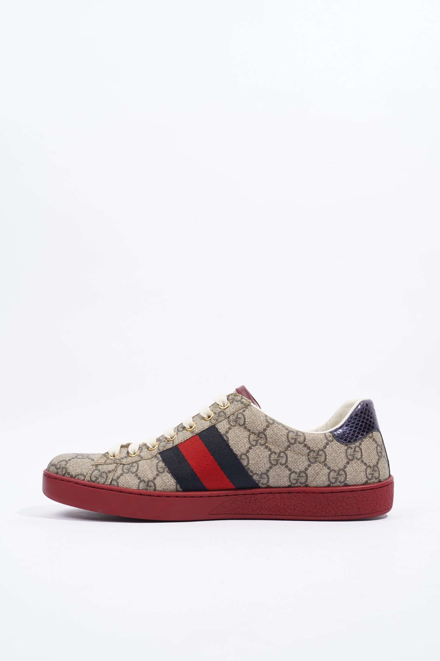 Gucci GG Ace Supreme Beige / Red Canvas EU 42 UK 8