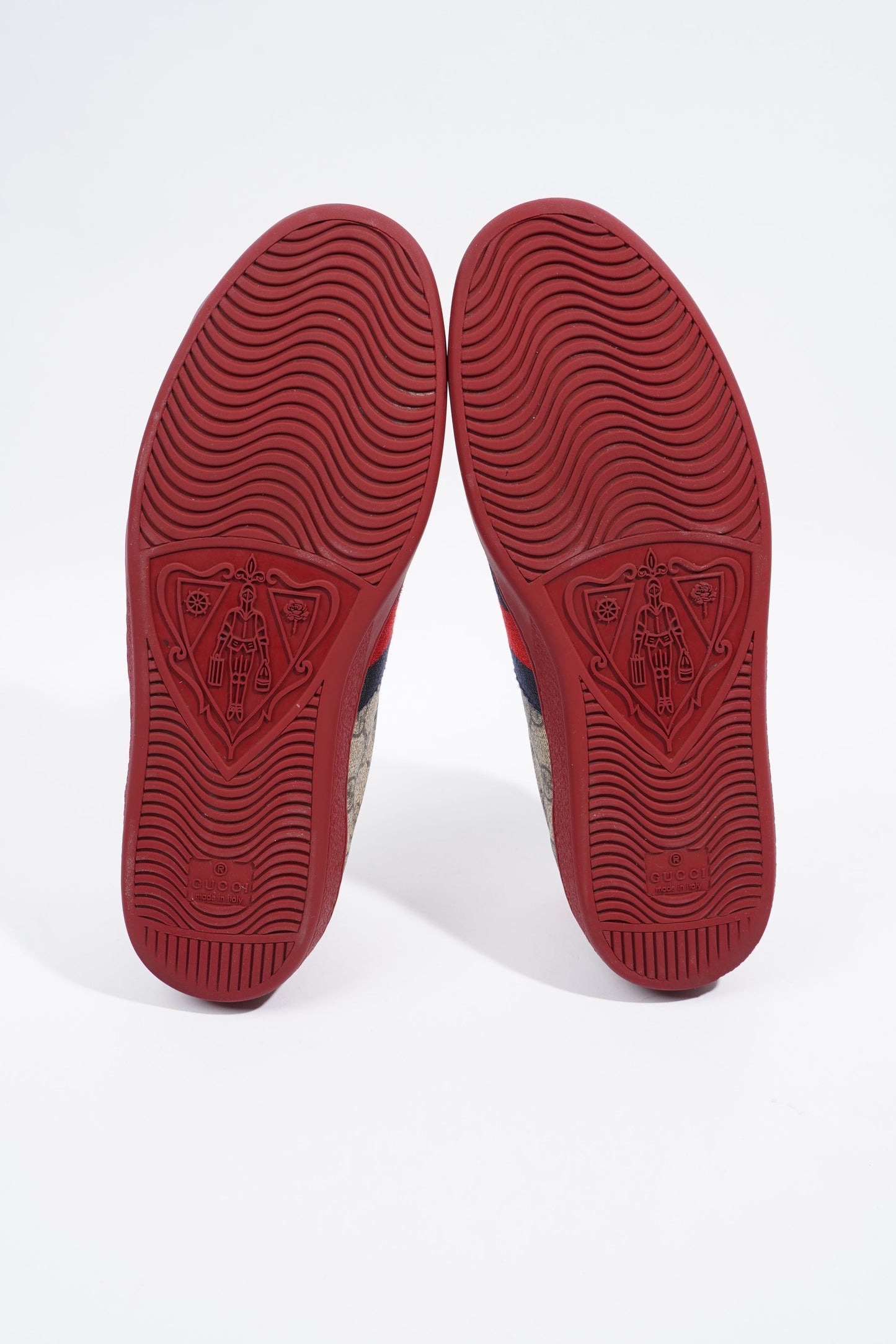 Gucci GG Ace Supreme Beige / Red Canvas EU 42 UK 8