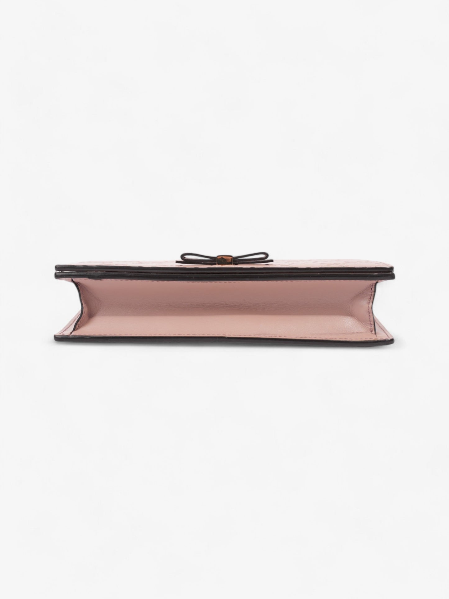 Gucci Bow Continental Chain Wallet Pink Guccissima Leather