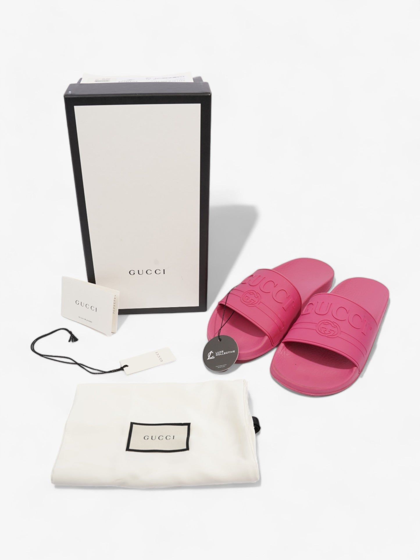 Gucci Logo Slider Fuschia Rubber EU 41 UK 8