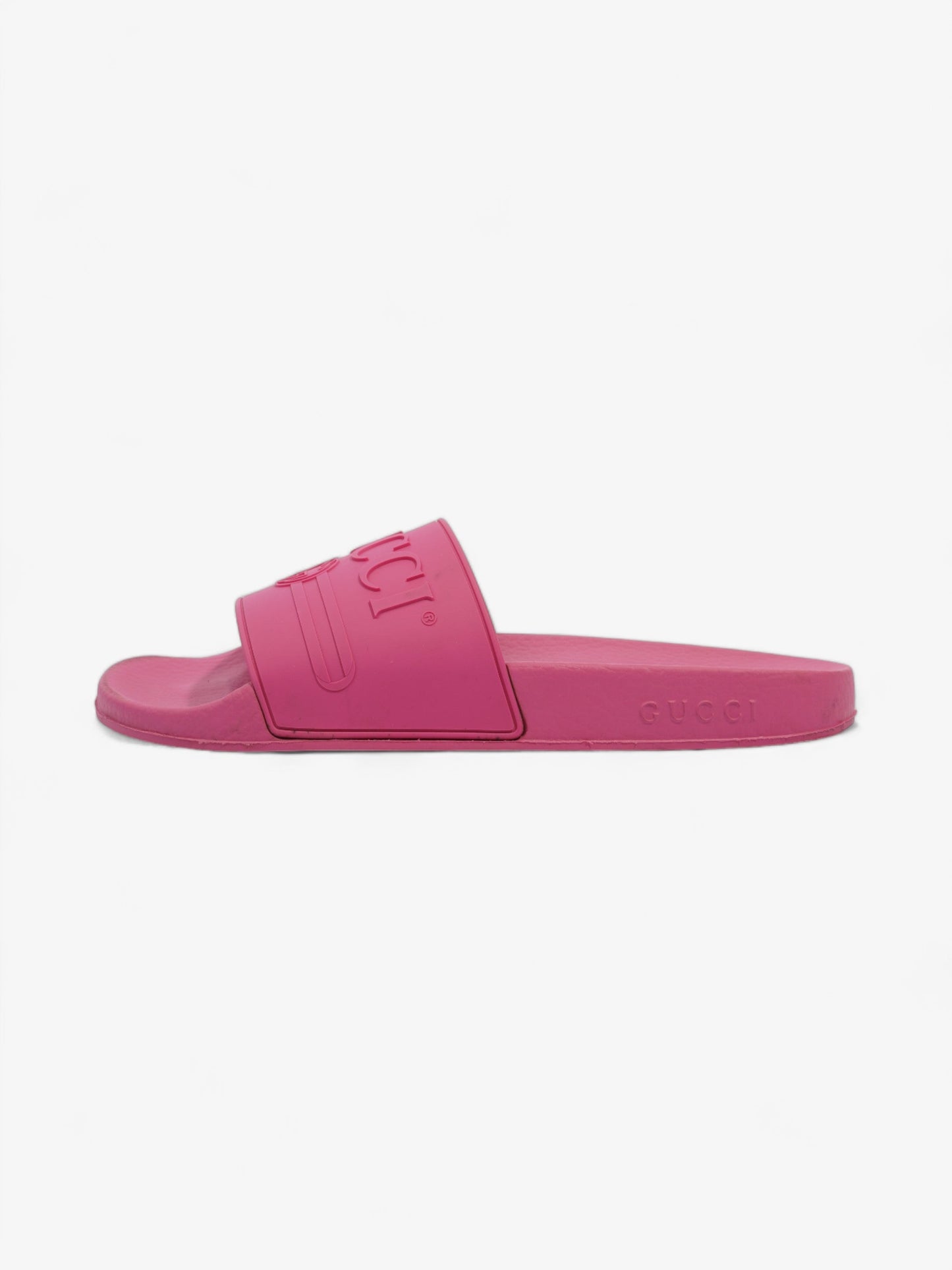 Gucci Logo Slider Fuschia Rubber EU 41 UK 8