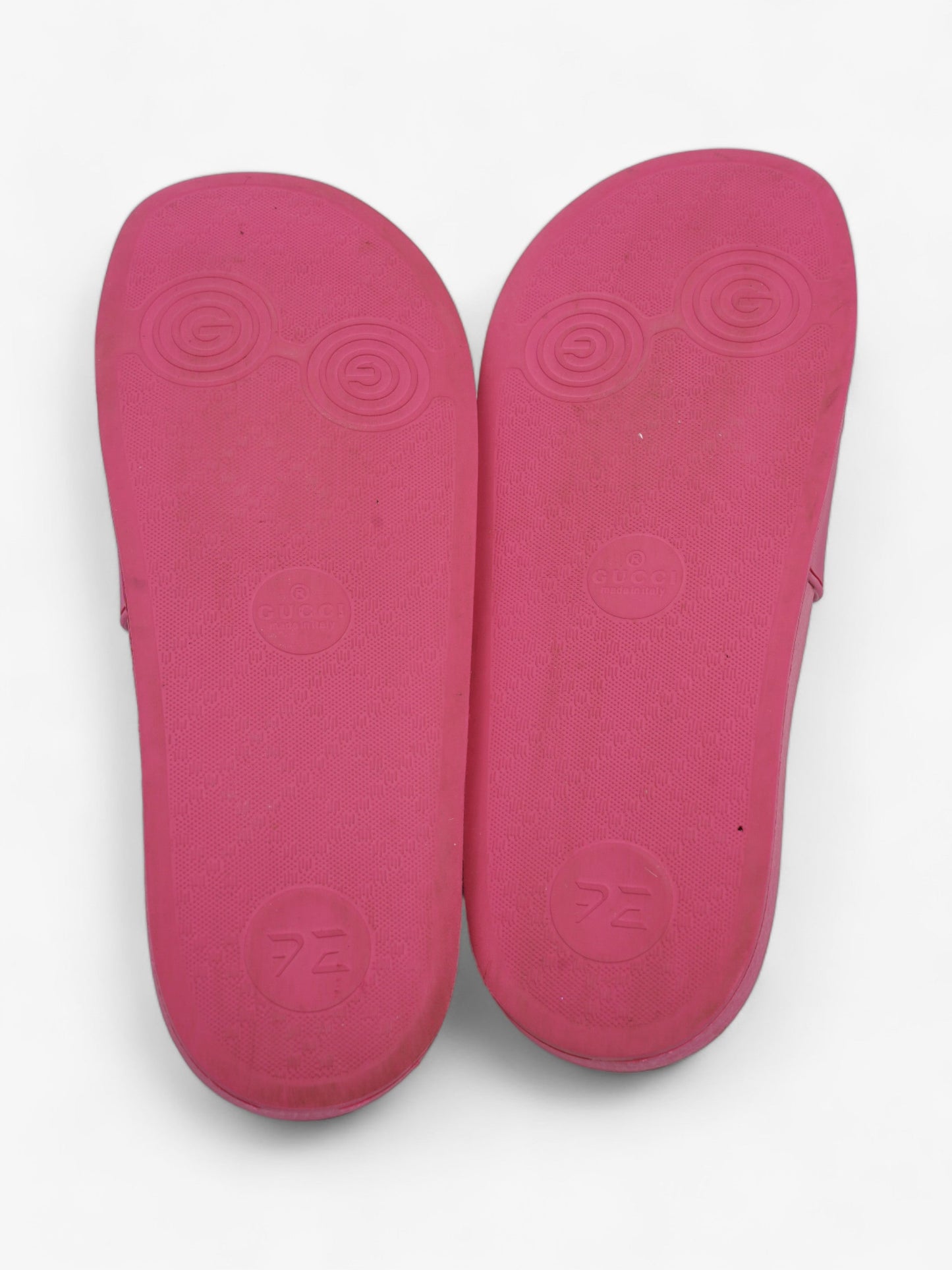 Gucci Logo Slider Fuschia Rubber EU 41 UK 8