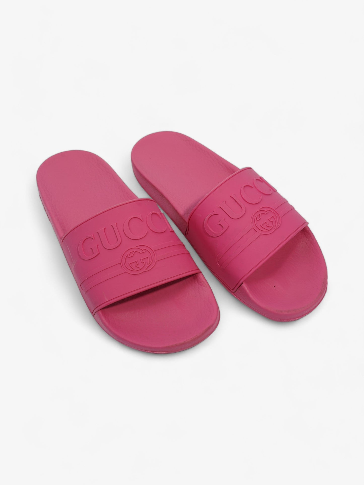 Gucci Logo Slider Fuschia Rubber EU 41 UK 8