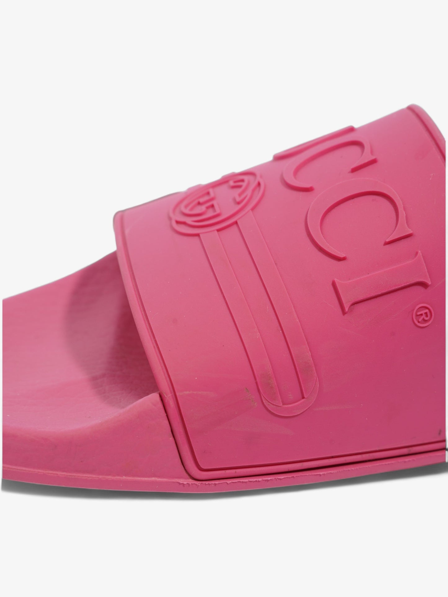 Gucci Logo Slider Fuschia Rubber EU 41 UK 8