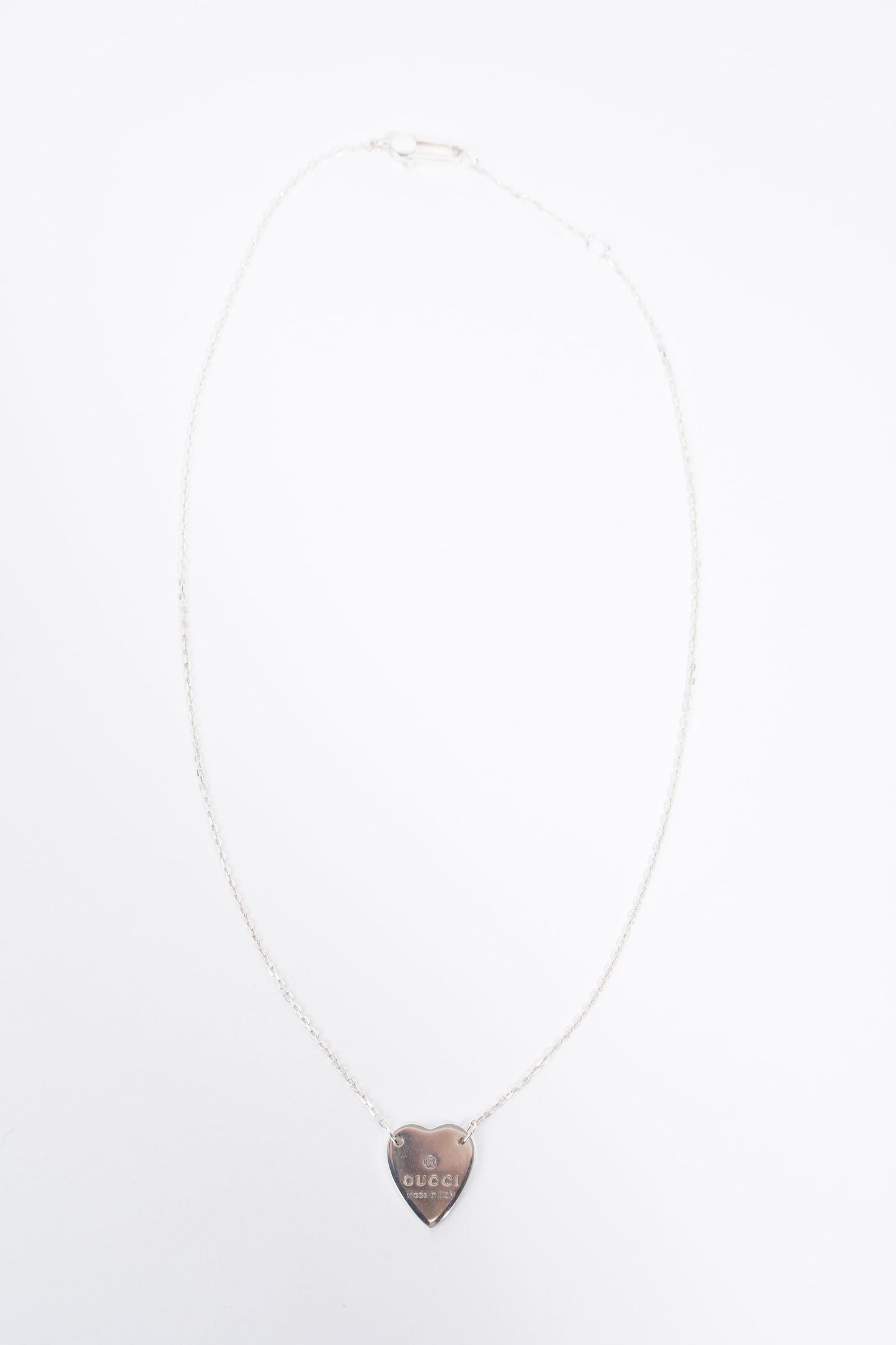 Gucci Trademark Necklace With Heart Pendant Silver Silver Sterling