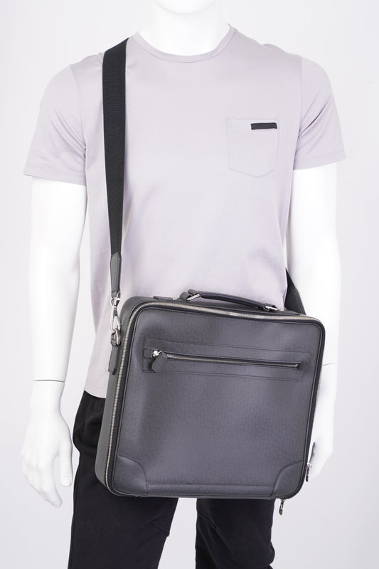 Louis Vuitton Computer And Document Briefcase Black Leather