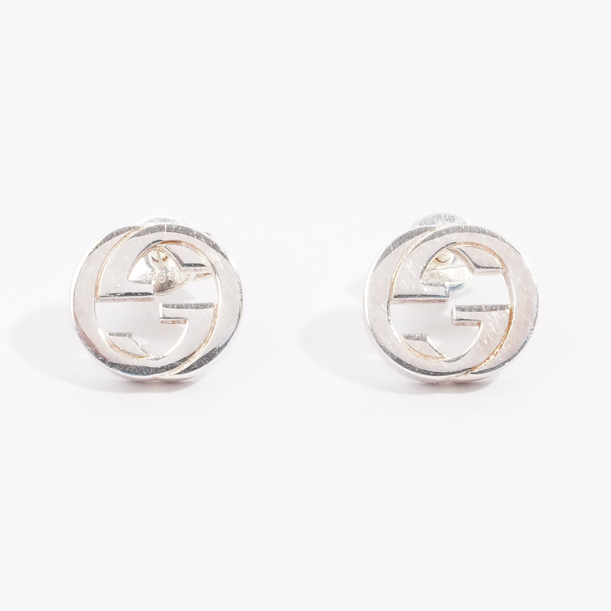 Gucci Interlocking G Earrings Silver Silver Sterling