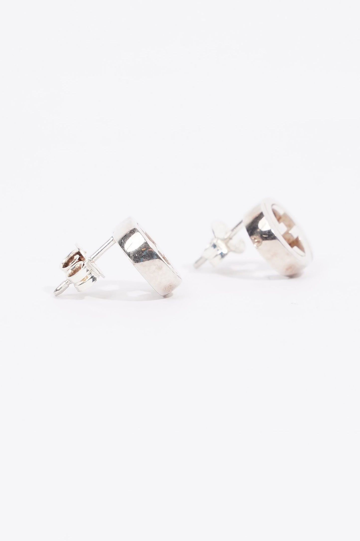 Gucci Interlocking G Earrings Silver Silver Sterling
