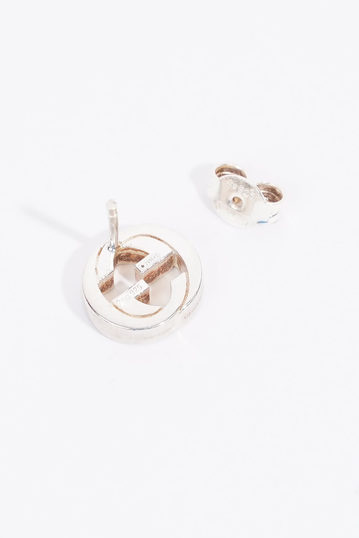 Gucci Interlocking G Earrings Silver Silver Sterling