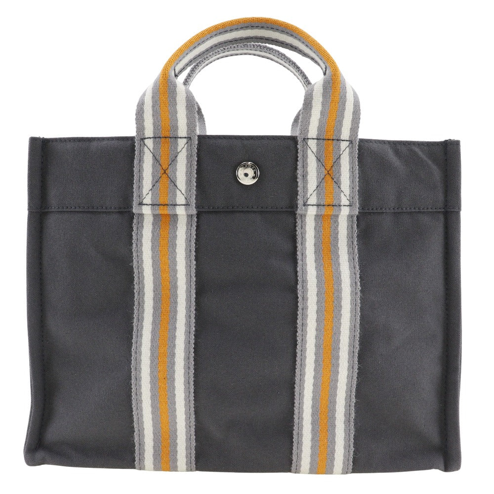 HERMES Handbag Cotton canvas gray 2001 Ginza Limited Sack Fool Toe PM unisex(Unisex) Used