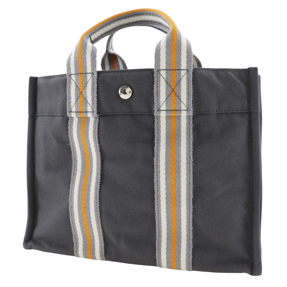 HERMES Handbag Cotton canvas gray 2001 Ginza Limited Sack Fool Toe PM unisex(Unisex) Used