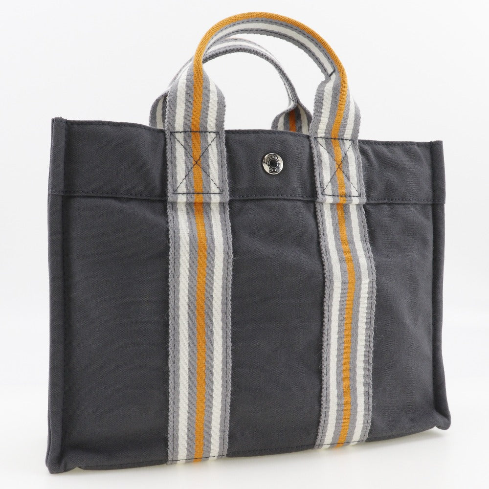 HERMES Handbag Cotton canvas gray 2001 Ginza Limited Sack Fool Toe PM unisex(Unisex) Used