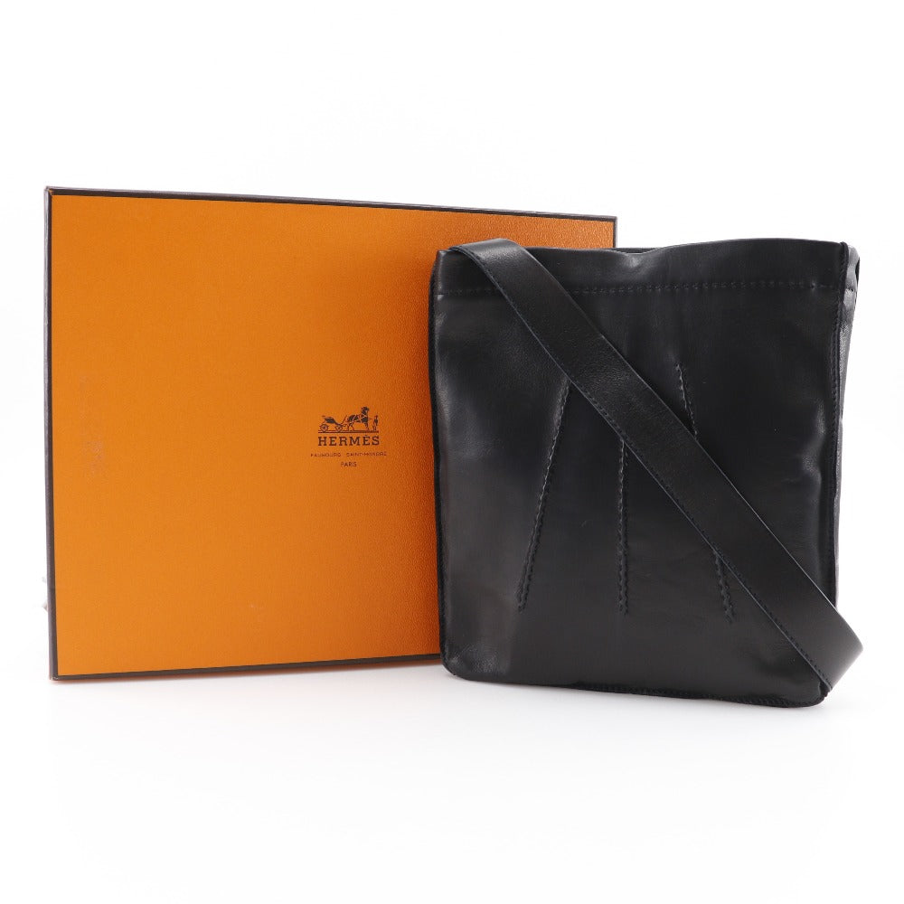 HERMES Shoulder Bag Calfskin black Toudu unisex(Unisex) Used