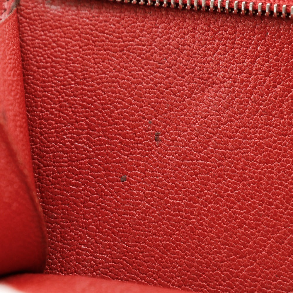 HERMES Bifold Wallet leather Red Beansufla Women Used