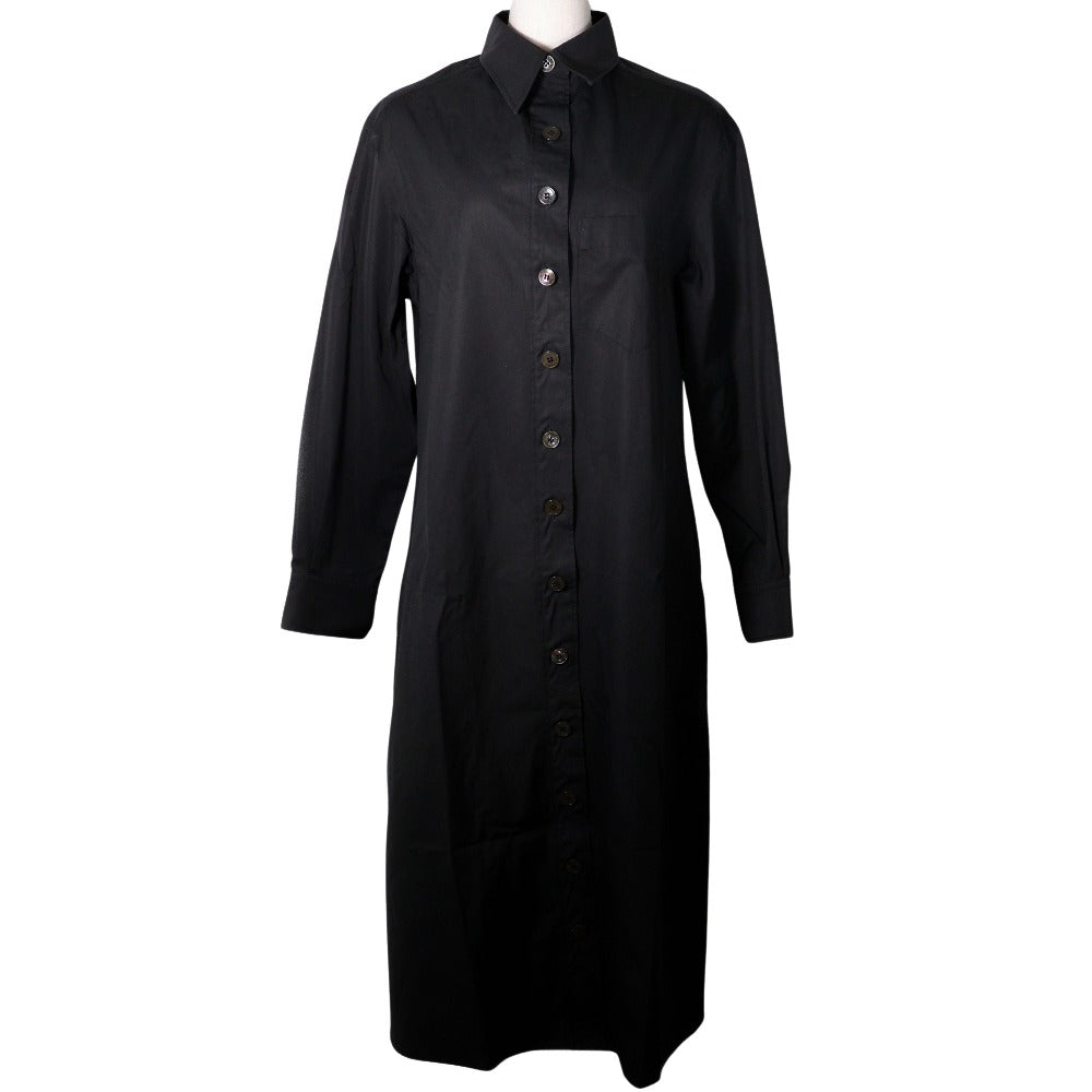HERMES one piece cotton black Shirt dress Women 40 Used