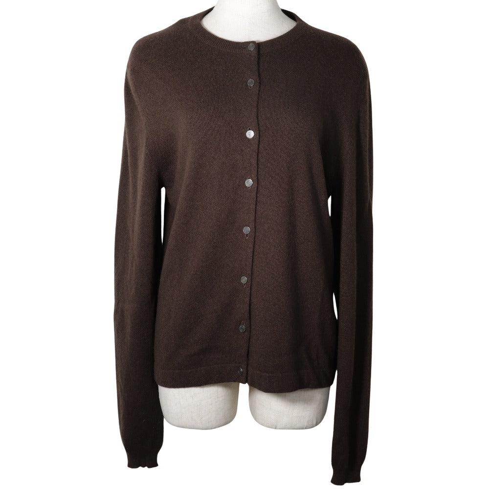 HERMES cardigan cashmere Brown Serie button Women Free size Used