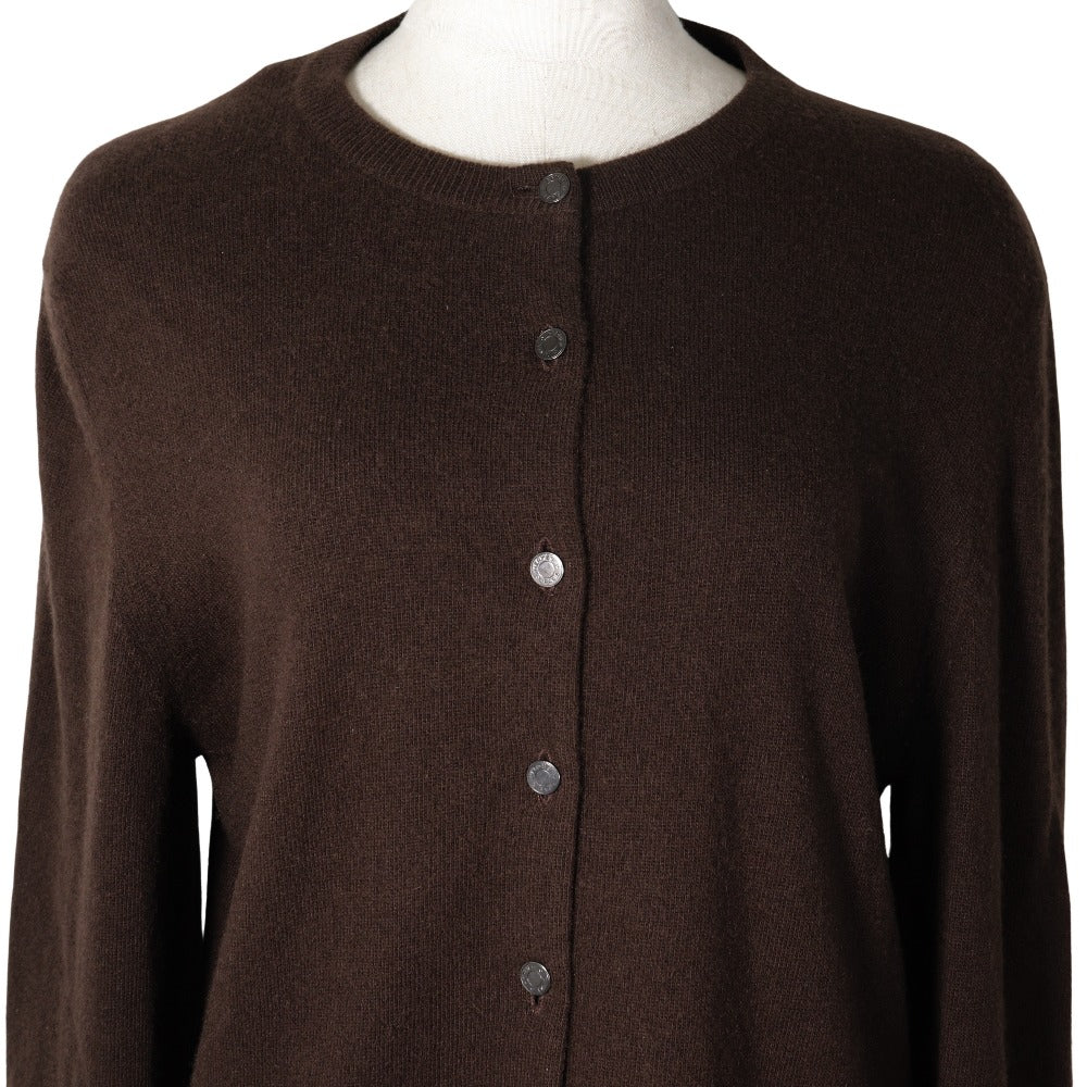 HERMES cardigan cashmere Brown Serie button Women Free size Used