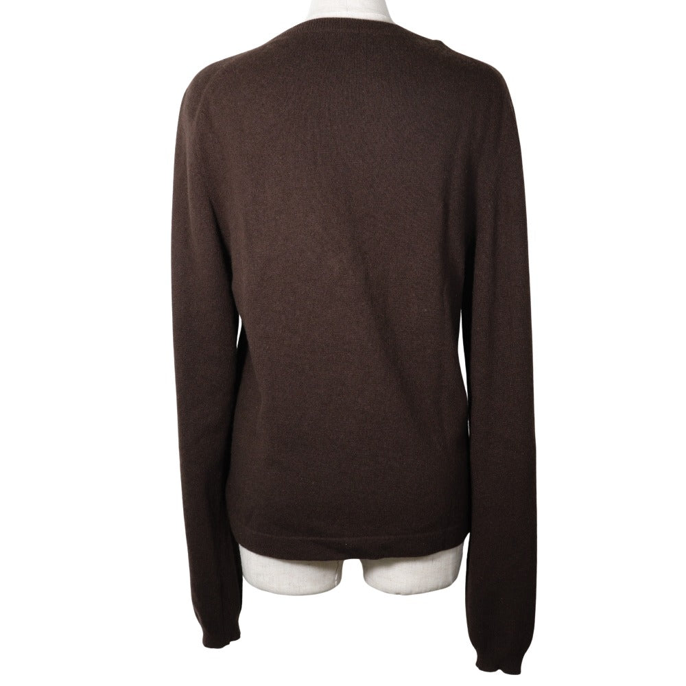 HERMES cardigan cashmere Brown Serie button Women Free size Used