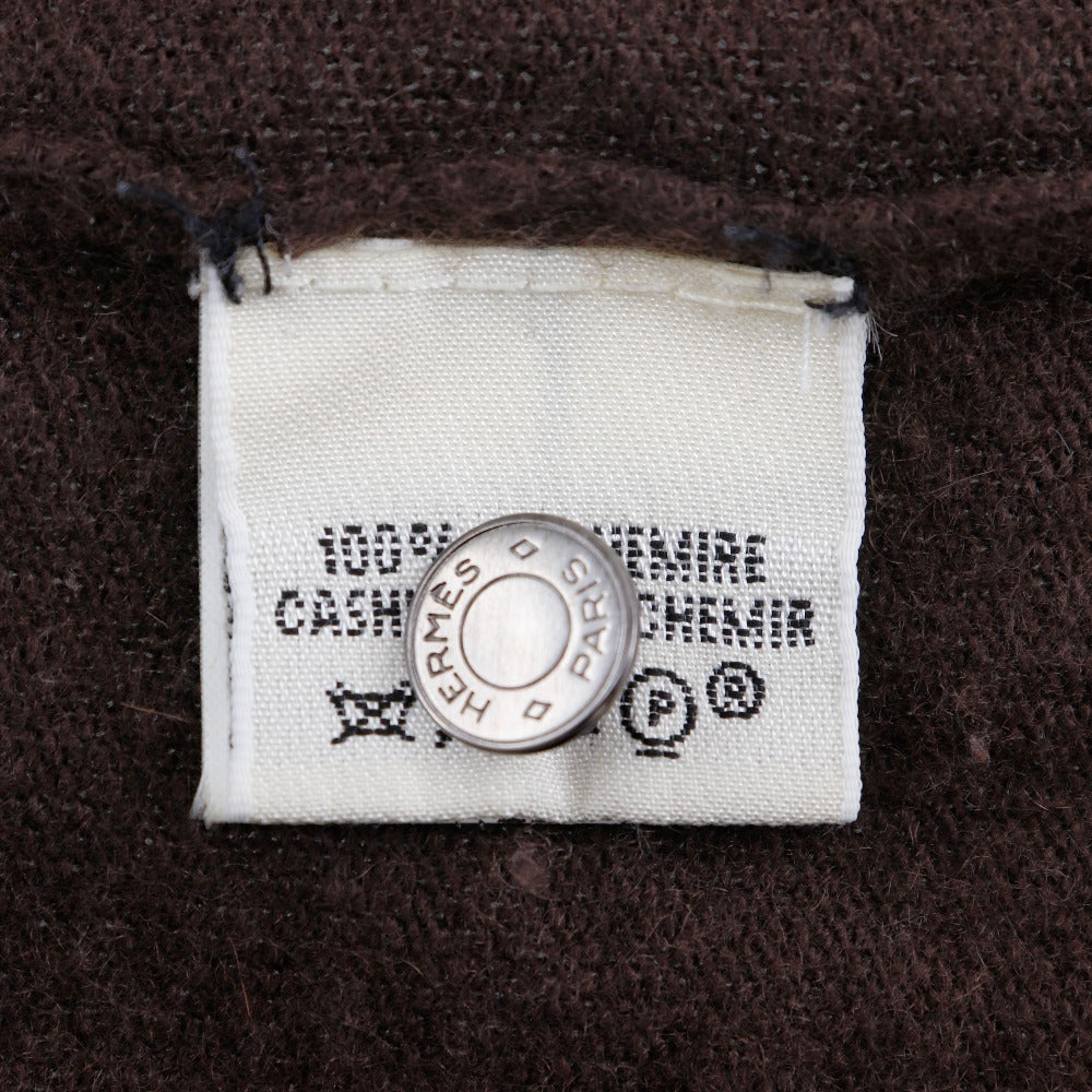 HERMES cardigan cashmere Brown Serie button Women Free size Used