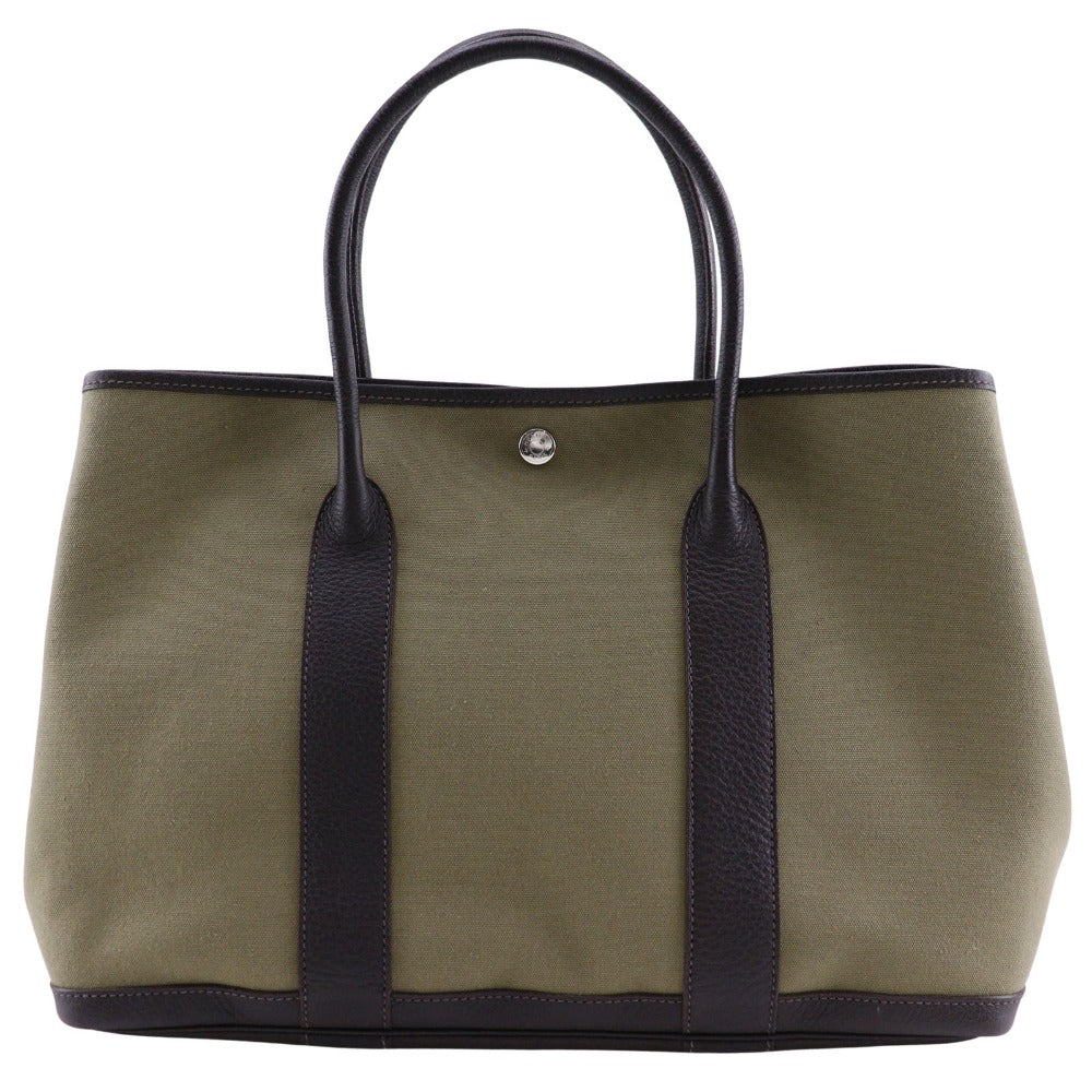 HERMES Tote Bag Towar Officier khaki Garden party 36 PM