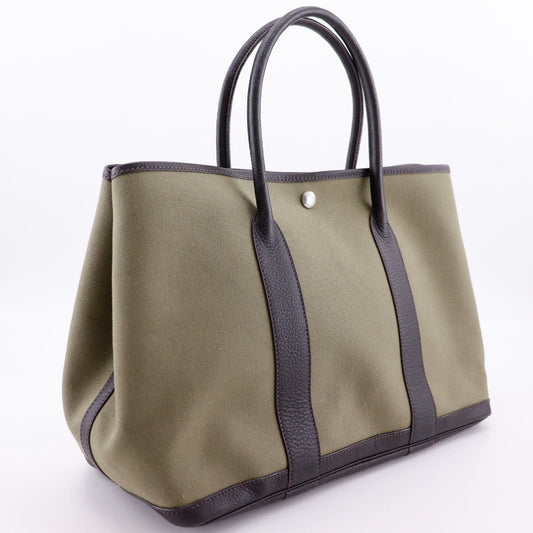 HERMES Tote Bag Towar Officier khaki Garden party 36 PM