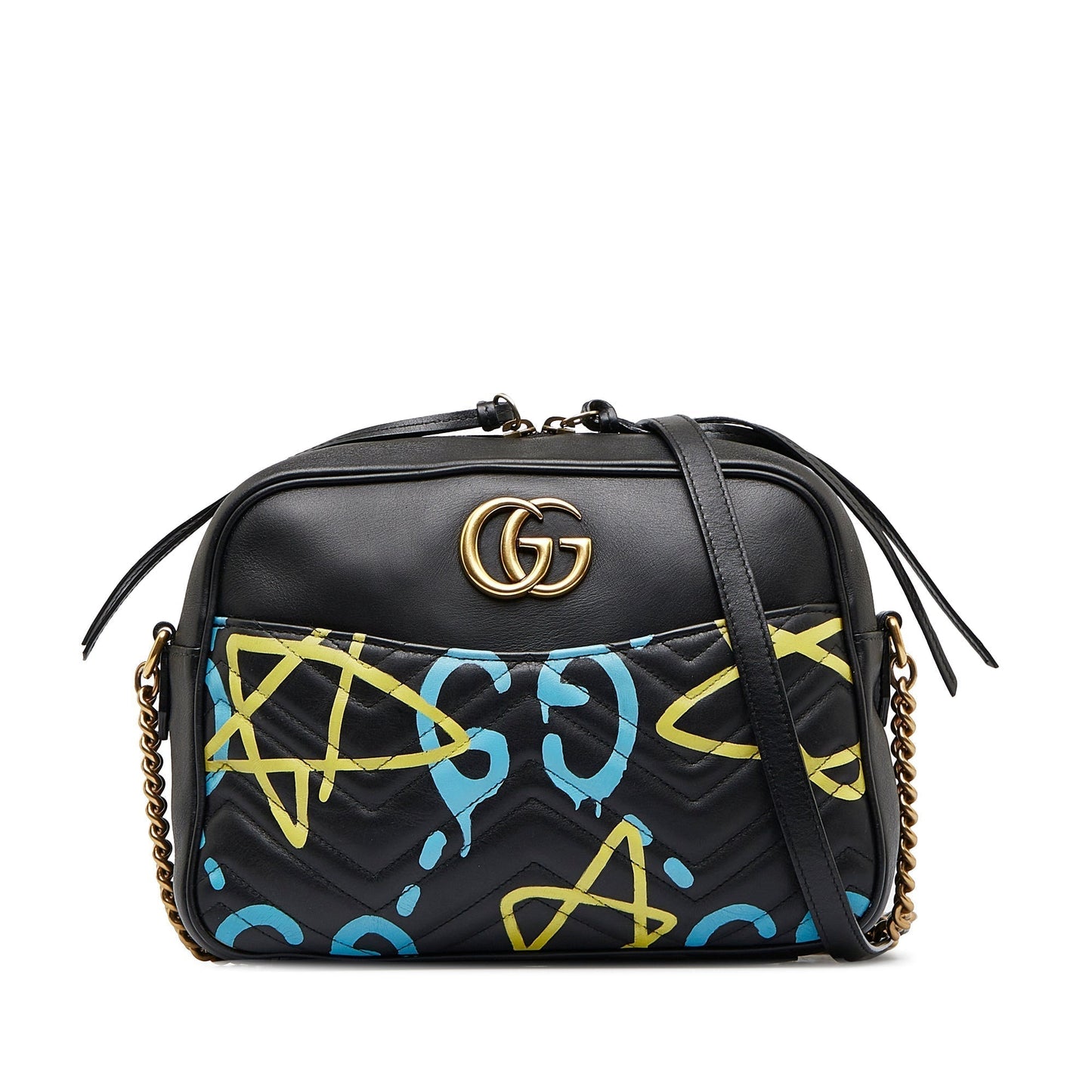Gucci GG Marmont Black Printed Leather
