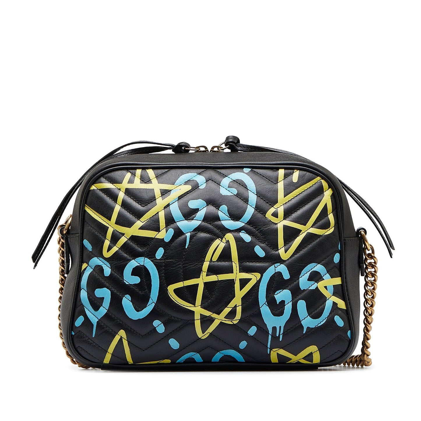 Gucci GG Marmont Black Printed Leather