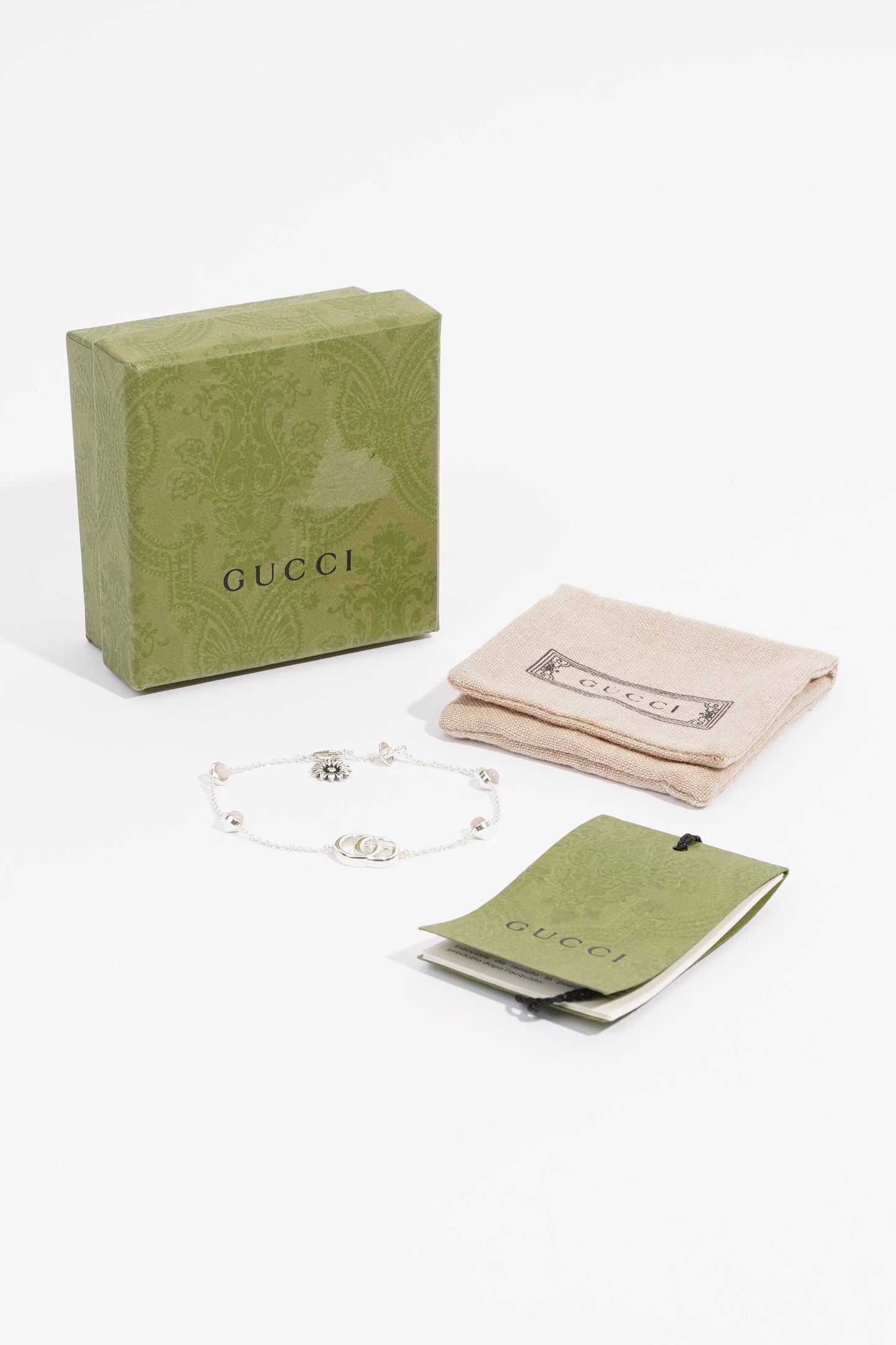 Gucci GG Marmont Mother Of Pearl Bracelet Silver / Baby Pink Pearl Silver Sterling 17cm